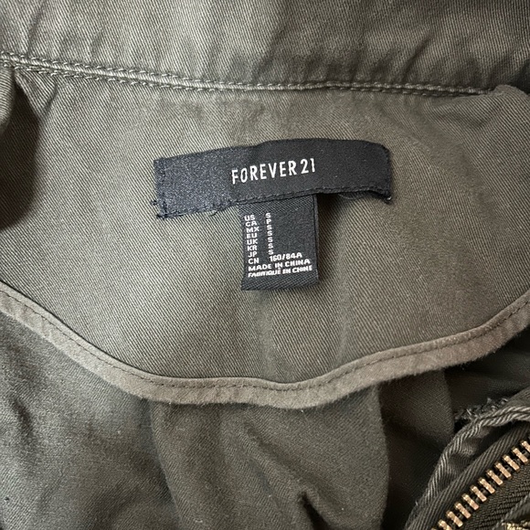 Forever 21 Full Zip Up Embroidered Military Jacket - Picture 6 of 6